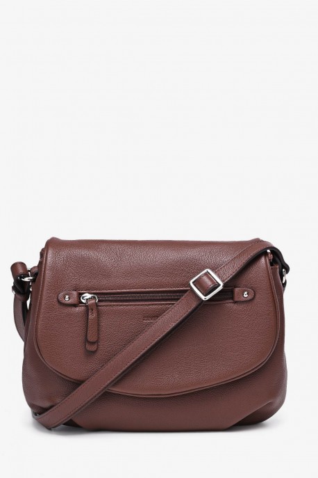 AMYLIA - ZEVENTO Shoulder bag cowhide leather - Choco