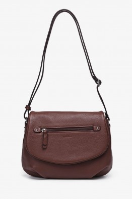 AMYLIA - ZEVENTO Sac bandoulière en cuir de vachette - Choco