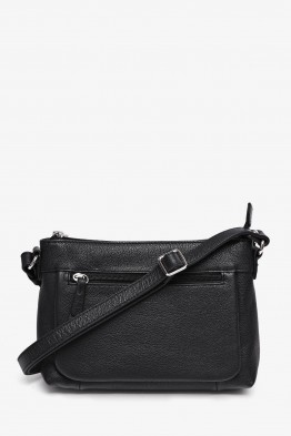 JEANA - ZEVENTO Shoulder bag cowhide leather - Black