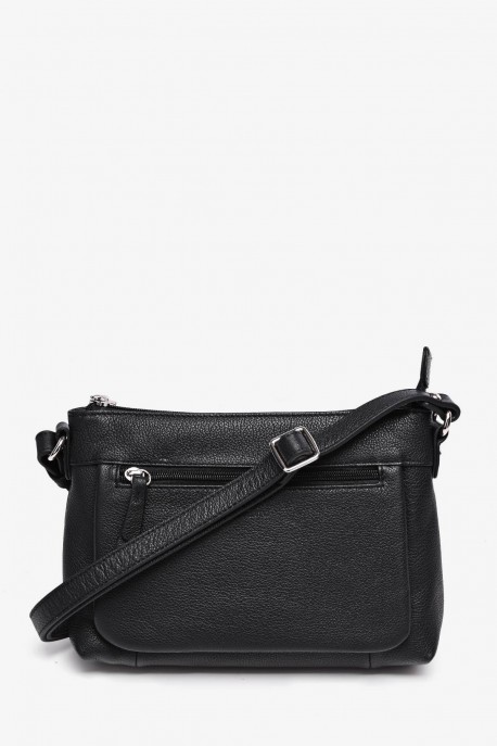 JEANA - ZEVENTO Sac bandoulière en cuir de vachette - Noir