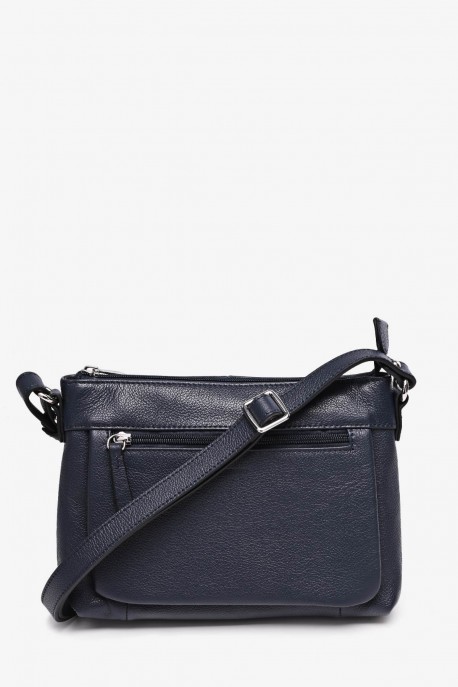 JEANA - ZEVENTO Shoulder bag cowhide leather - Navy