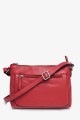 JEANA - ZEVENTO Shoulder bag cowhide leather - Red : Color:Rouge foncé