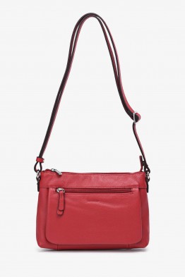 JEANA - ZEVENTO Shoulder bag cowhide leather - Red
