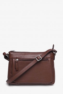 JEANA - ZEVENTO Shoulder bag cowhide leather - Choco