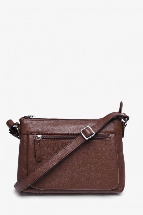 JEANA - ZEVENTO Shoulder bag cowhide leather - Choco