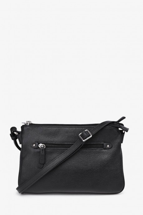 LOURA - ZEVENTO Shoulder bag cowhide leather - Black