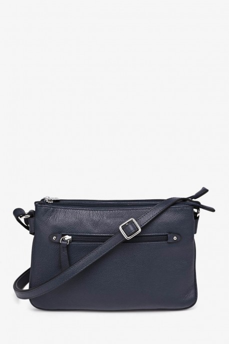 LOURA - ZEVENTO Sac bandoulière en cuir de vachette - Marine