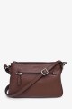 LOURA - ZEVENTO Shoulder bag cowhide leather - Choco : colour:Chocolat