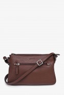 LOURA - ZEVENTO Sac bandoulière en cuir de vachette - Choco
