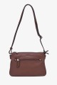 LOURA - ZEVENTO Sac bandoulière en cuir de vachette - Choco