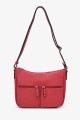 AURELA - ZEVENTO Shoulder bag cowhide leather - Red : colour:Rouge foncé