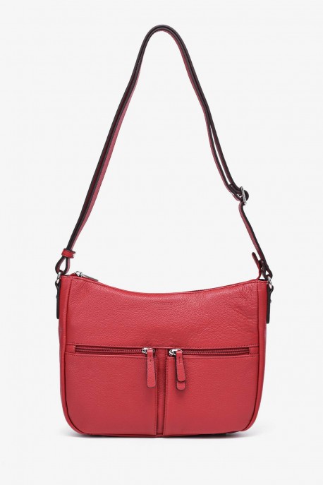 AURELA - ZEVENTO Shoulder bag cowhide leather - Red