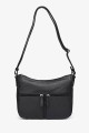 AURELA - ZEVENTO Shoulder bag cowhide leather - Black : colour:Black