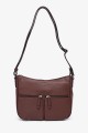 AURELA - ZEVENTO Shoulder bag cowhide leather - Choco : colour:Chocolat