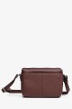 ELLO - ZEVENTO Sac bandoulière en cuir de vachette - Choco