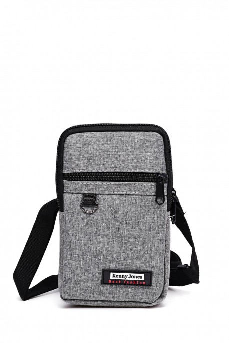 Sacoche pochette textile KJ8070 : couleur:Gris (Grey)