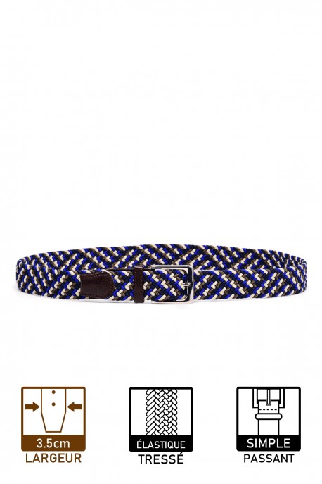 ZSP-357-VT01 Ceinture tressée élastique - Multicolore