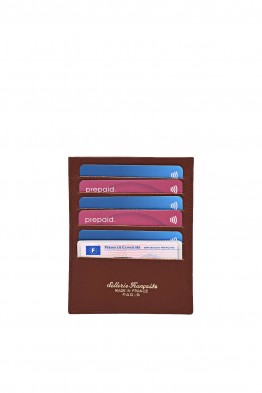 Leather card holder SF6002-VT-T1-G "La Sellerie Française" Brown