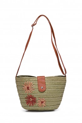 CL13024 Shoulder bag made of paper straw crocheted
