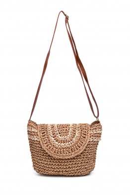 CL13025 Shoulder bag made of paper straw crocheted