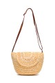 CL13025 Shoulder bag made of paper straw crocheted : colour:Yellow