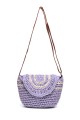 CL13025 Shoulder bag made of paper straw crocheted : colour:Lilac