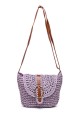 CL13026 Shoulder bag made of paper straw crocheted : colour:Lilac