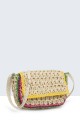 8820-BV Shoulder bag made of paper straw crocheted