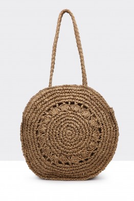 8976-BV Crocheted paper straw handbag / Beach bag