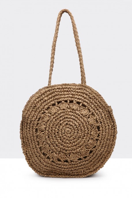 8976-BV Crocheted paper straw handbag / Beach bag