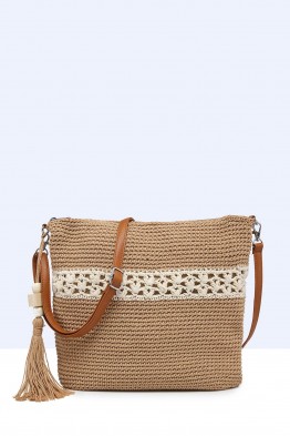 9024-BV Crossbody bag made of crocheted cotton