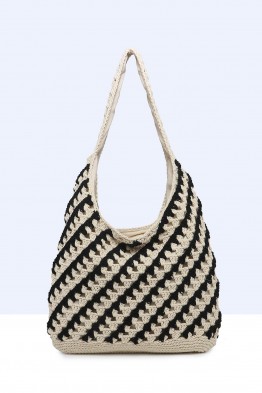 9073-BV Handbag made of crocheted cotton
