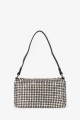 M7017 Petit sac à main sac bandoulière en maille de strass : couleur:Argenté (Silver)