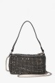 M7017 Small strass mesh shoulder bag : colour:Black
