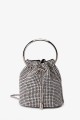 M-7019 Small strass mesh shoulder bag : colour:Silver
