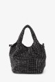 M-7020 Small strass mesh shoulder bag : colour:Black