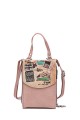 Synthetic crossbody bag smartphone size XH-07 : colour:Pink