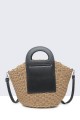 9063-BV Woven Basket Handbag