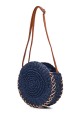 9067-BV Shoulder bag made of paper straw crocheted