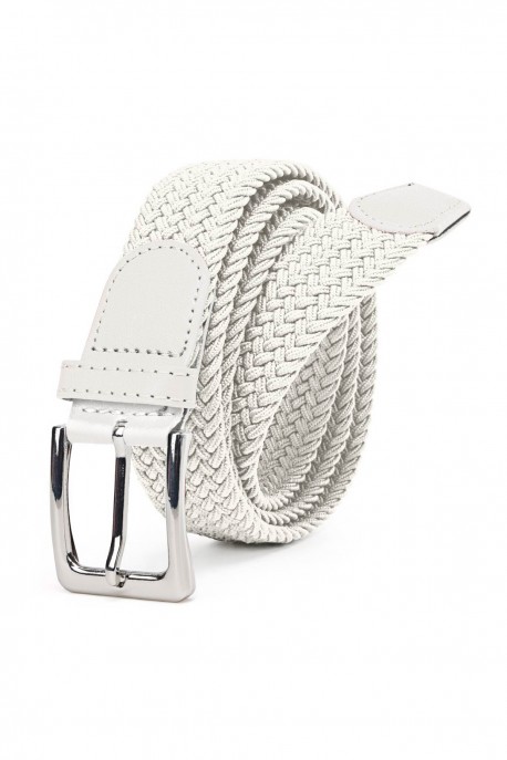ZSP-357-VDT3 Ceinture tressée élastique : Couleurs:Blanc