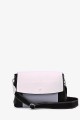 LY2098 Multi-color synthetic shoulder bag with flap : colour:Black - White