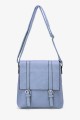 234-BM Synthetic shoulder bag with flap : colour:Pale-blue