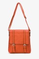 234-BM Synthetic shoulder bag with flap : colour:Orange