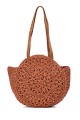 CL13046 Crocheted paper straw handbag / Beach bag : colour:Orange