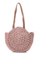 CL13046 Crocheted paper straw handbag / Beach bag : colour:Pink