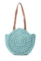 CL13046 Crocheted paper straw handbag / Beach bag : colour:Turquoise
