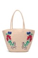 CL13037 Woven basket handbag / beach bag with Flower decoration : colour:C