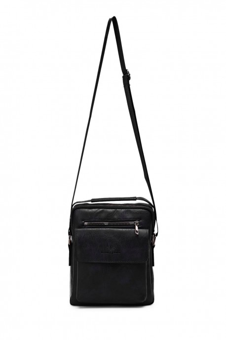 KJ1968-2 Sacoche Sac reporter Homme : couleur:Noir (Black)