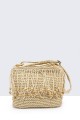 8831-BV Shoulder bag made of woven paper straw : colour:Beige