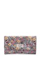 H-01 Sweet & Candy Coated textile Large wallet with flower pattern : colour:Gris
